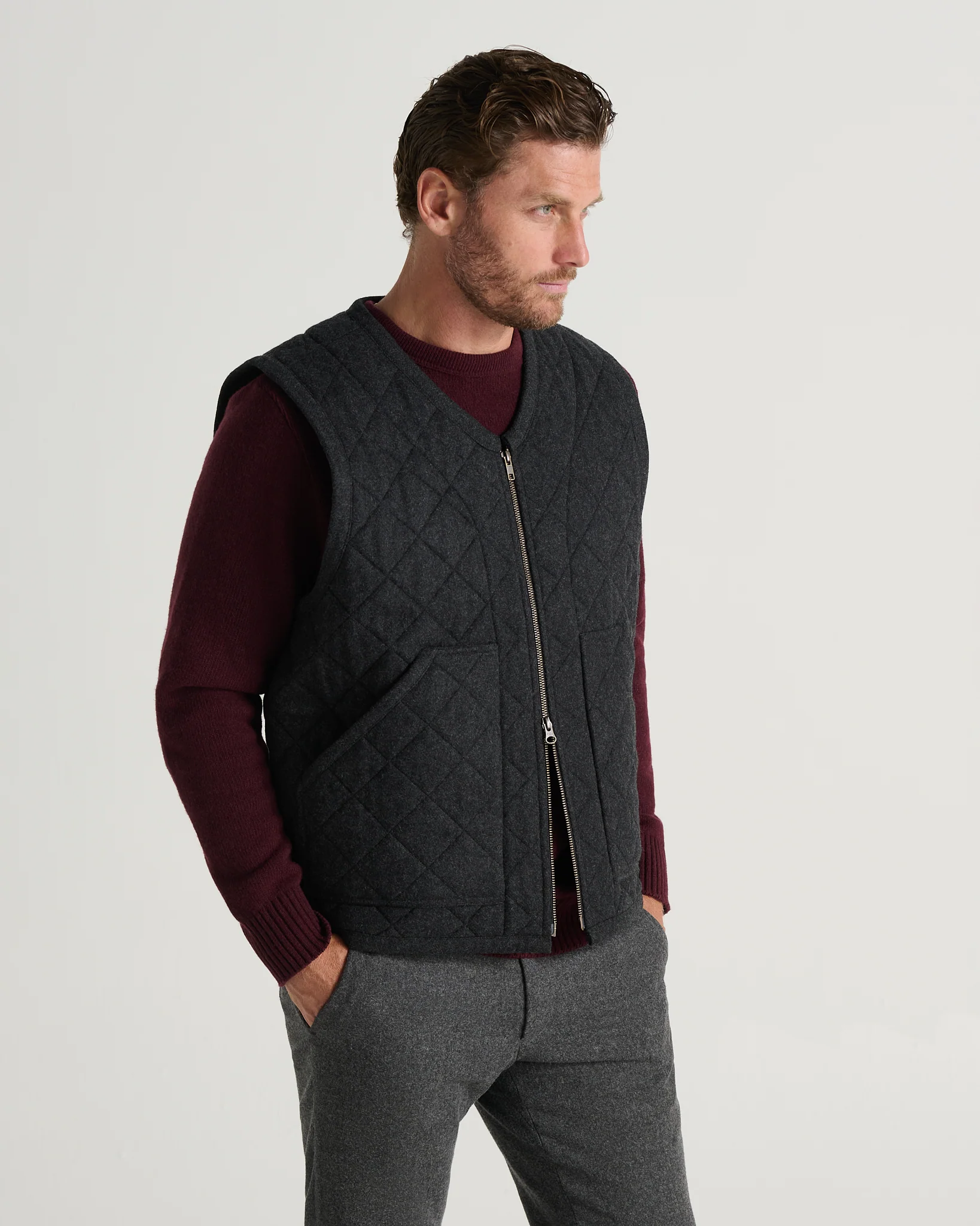 The Quilted Wool Vest (M) - Image 3