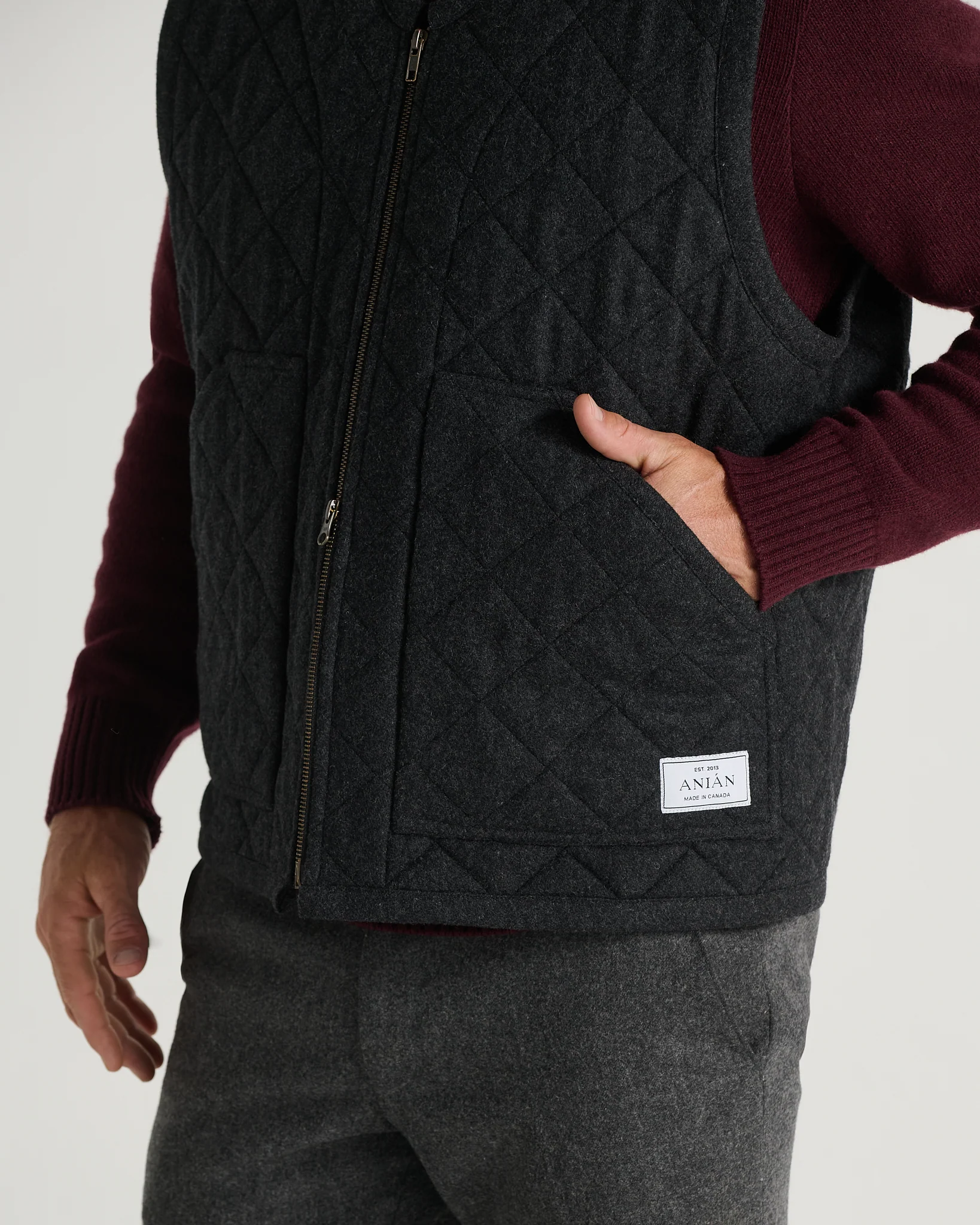 The Quilted Wool Vest (M) - Image 4